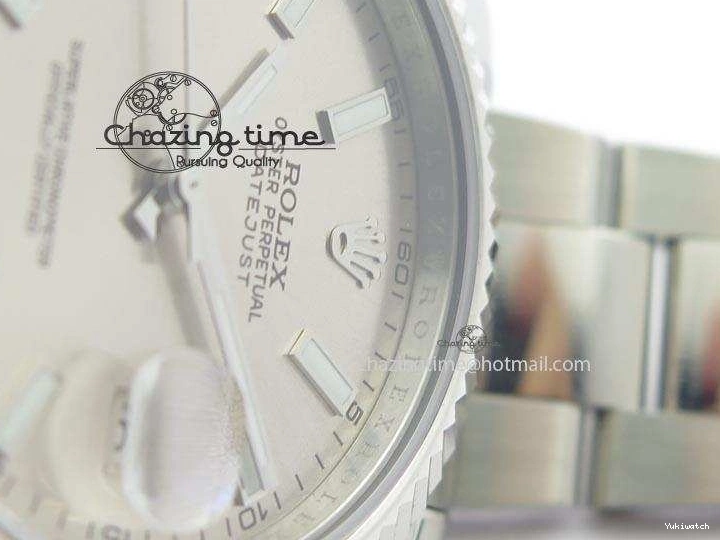 SS II 116334 On Sliver Sticks Dial Markers 41mm A3136 SS Gray Datejust Bracelet 0405